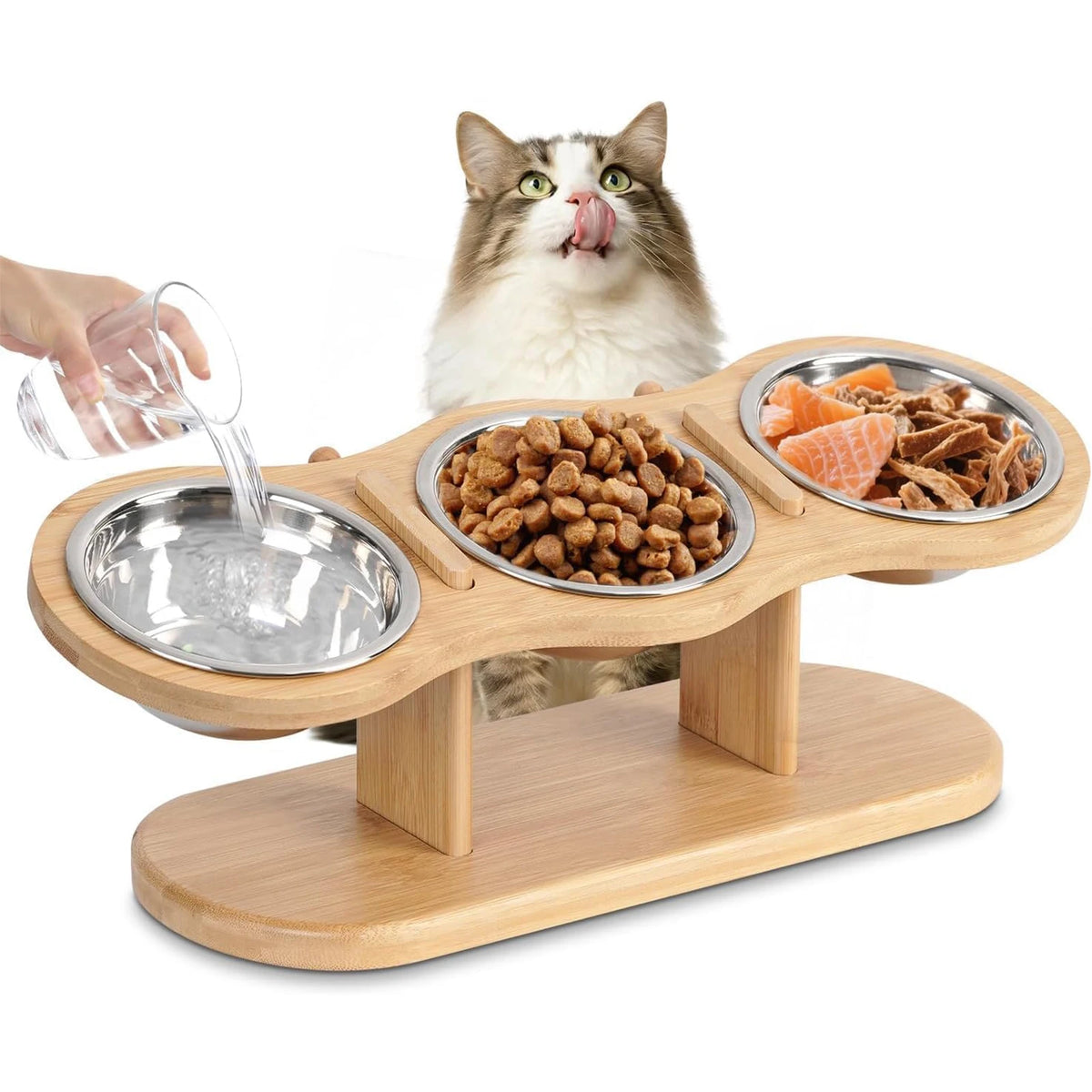 Elevated Wood Cat Feeder