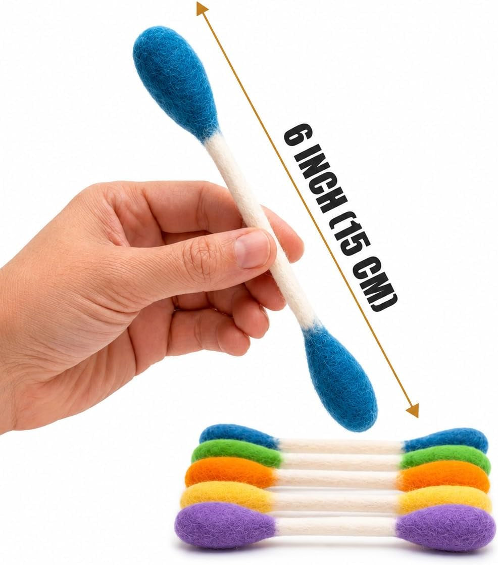 Swabs Cat Toys with Catnip - 6 Pk | Durable for Chew, Cute Cat Toys Interactive Kitty for Boredom, Exercise, & Play | Filled W/Organic Catnip for Anxiety & as Digestive Aid | Gift Idea