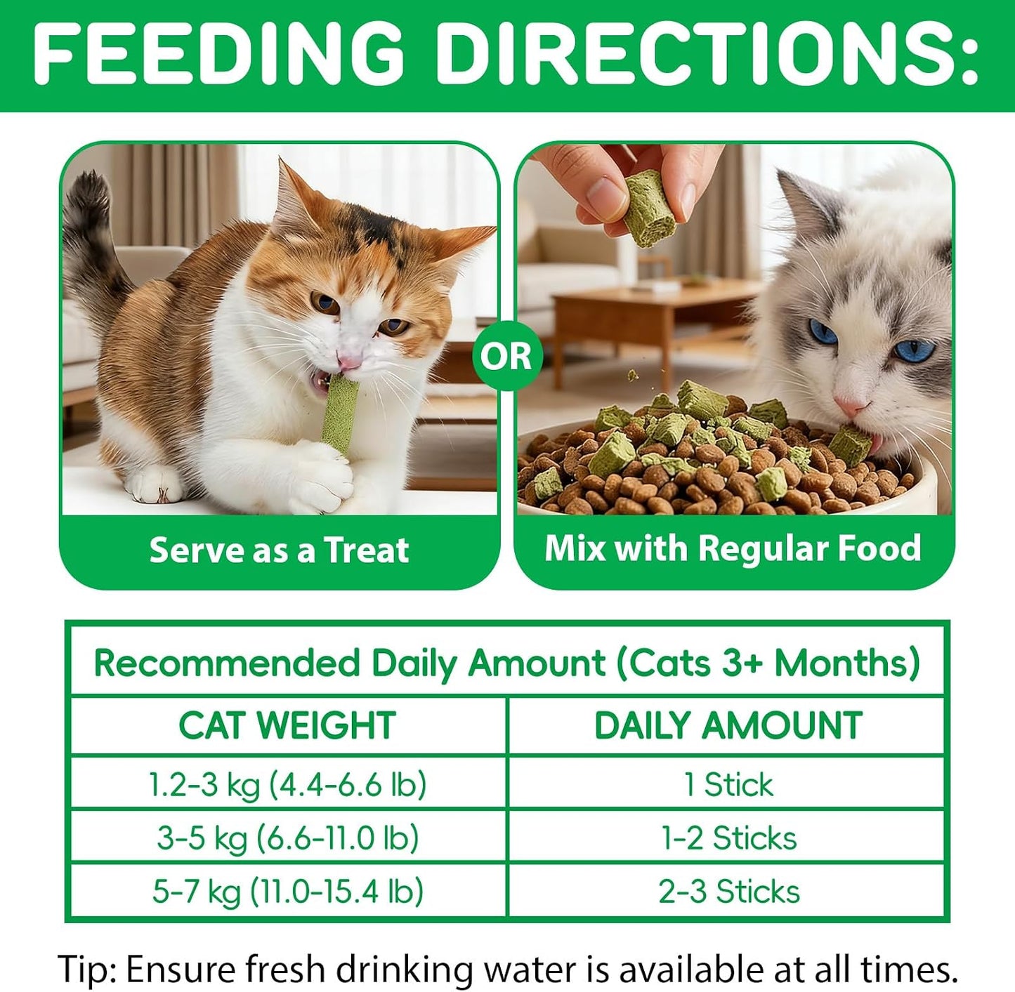 60G/2.12Oz Cat Grass Sticks, Delicious Freeze-Dried Cat Grass Treats Edible Cats Chew Toy Kitten Snacks for Hairball Removal and Teeth Cleaning