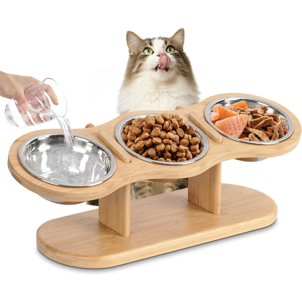 Elevated Wood Cat Feeder