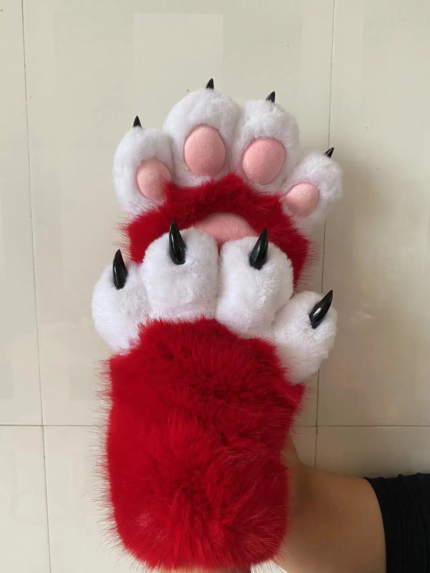 Furry Cat Paw Gloves