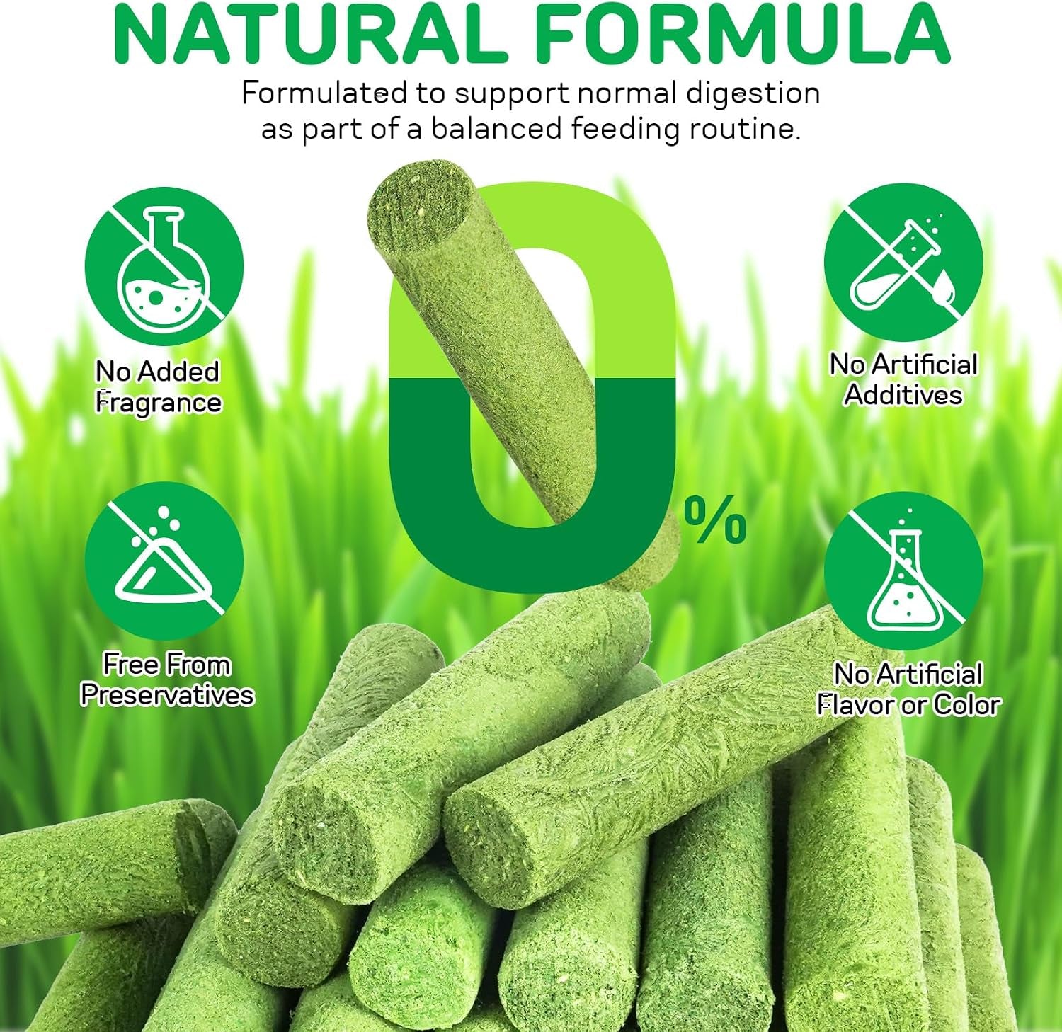 60G/2.12Oz Cat Grass Sticks, Delicious Freeze-Dried Cat Grass Treats Edible Cats Chew Toy Kitten Snacks for Hairball Removal and Teeth Cleaning