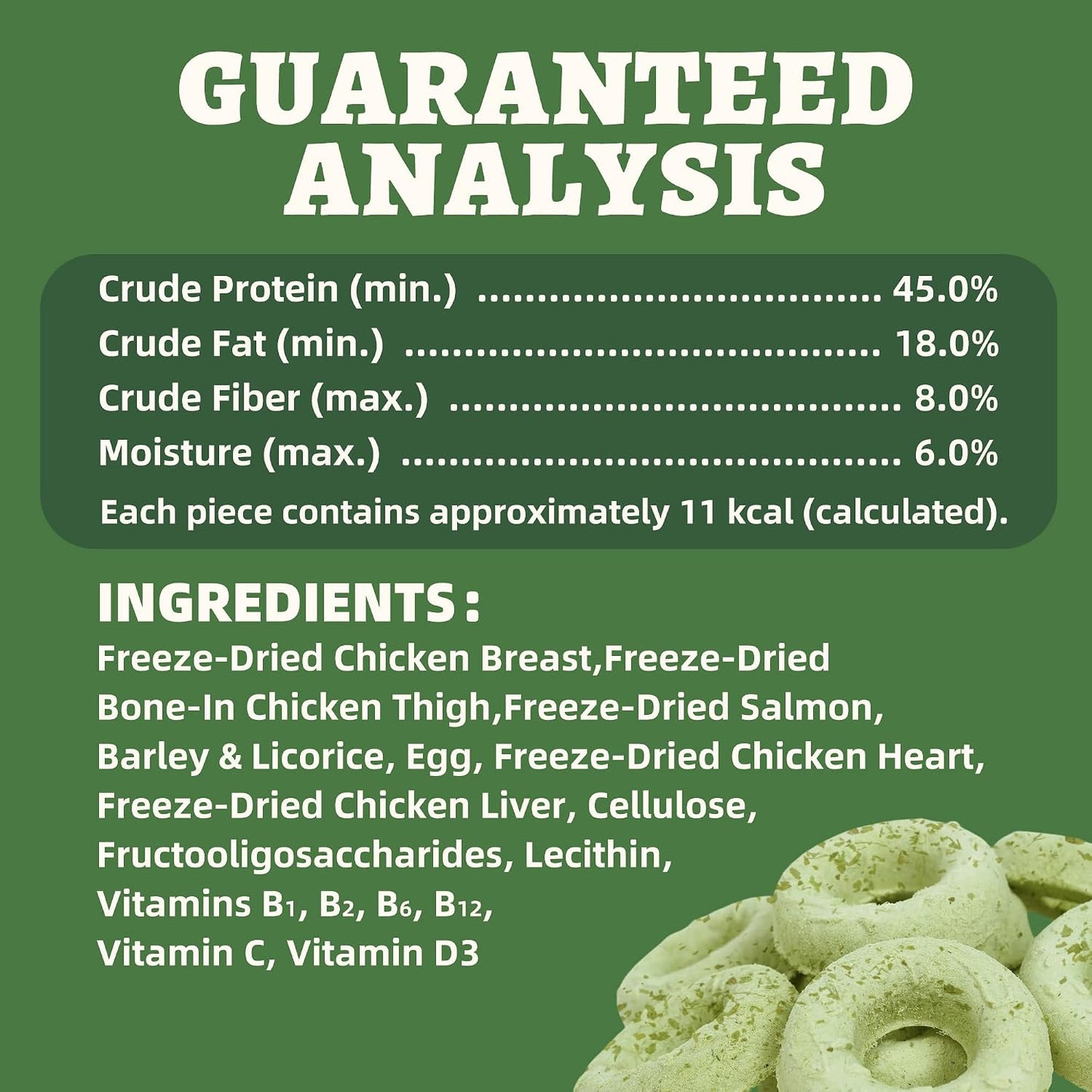 Cat Grass Treats Freeze-Dried Donut for Cats & Dogs - Hairball Control,Gut Health for Dental Cat Treats - Natural Teeth Cleaning for Kittens Training Snacks Chicken Formula 3.17 Oz