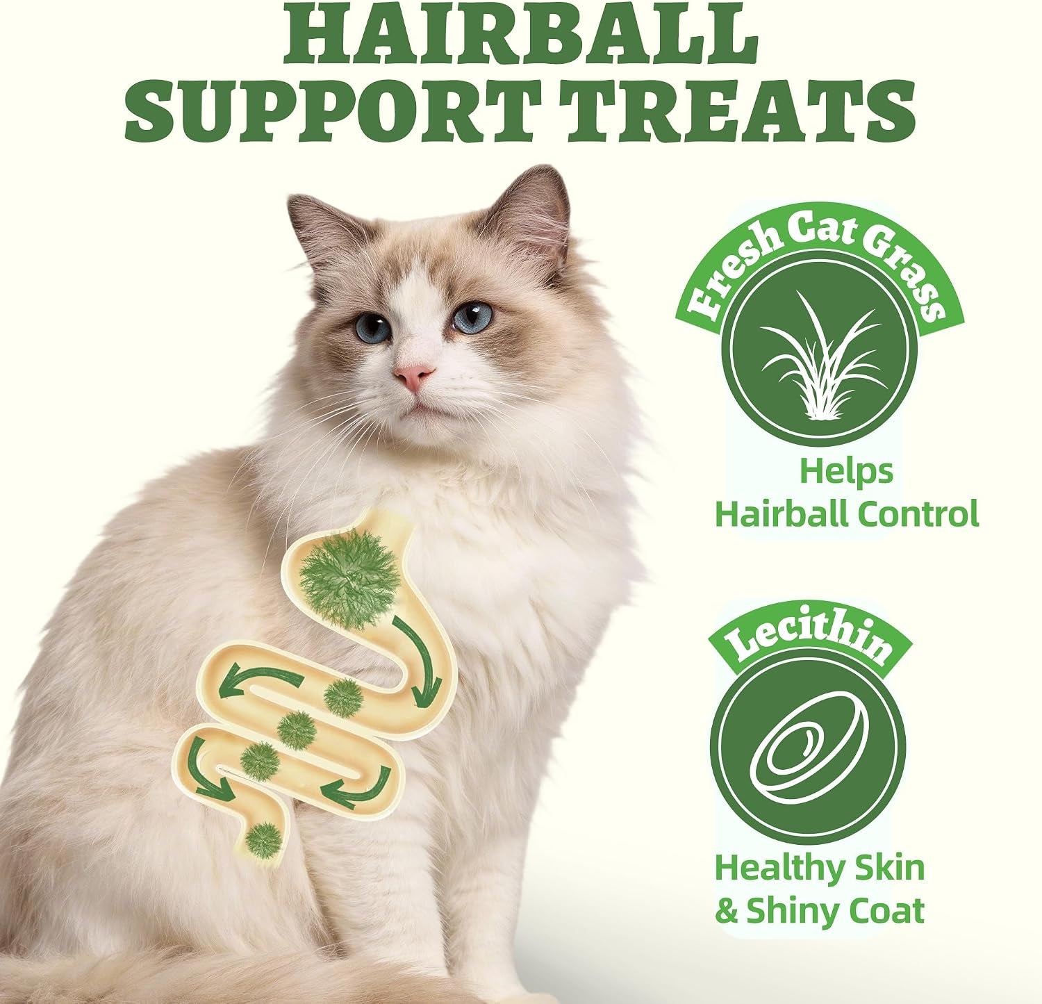 Cat Grass Treats Freeze-Dried Donut for Cats & Dogs - Hairball Control,Gut Health for Dental Cat Treats - Natural Teeth Cleaning for Kittens Training Snacks Chicken Formula 3.17 Oz
